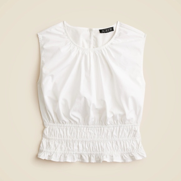 New J.CREW Size XS Hyacinth Top in Cotton Poplin White $79 CI549 - Picture 3 of 6